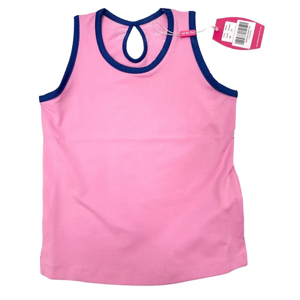 Little Miss Tennis Pink Navy Sleeveless Tennis Tank Top Girls‎ Size 5/6 NWT